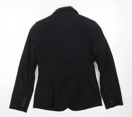 South Womens Black Polyester Jacket Suit Jacket Size 10