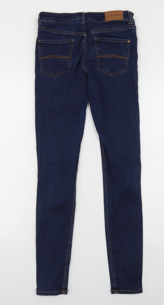 Jack Wills Mens Blue Cotton Skinny Jeans Size 26 in L28 in Regular