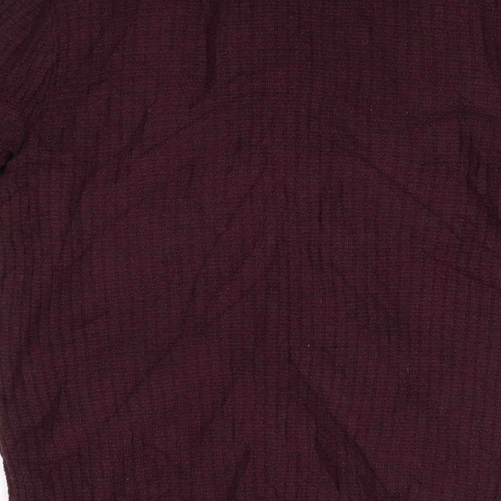 ASOS Mens Purple Collared Wool Pullover Jumper Size M