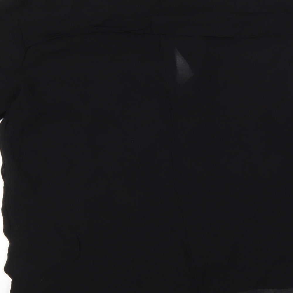 Womens UK Size 12 NEXT Black Basic Button-Up