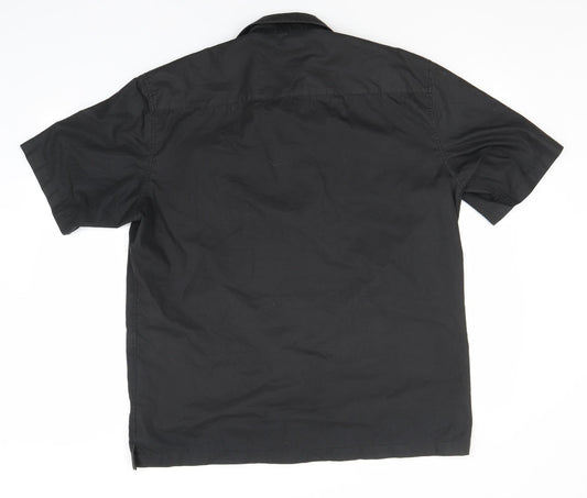 River Island Mens Grey Polyester Button-Up Size L Collared