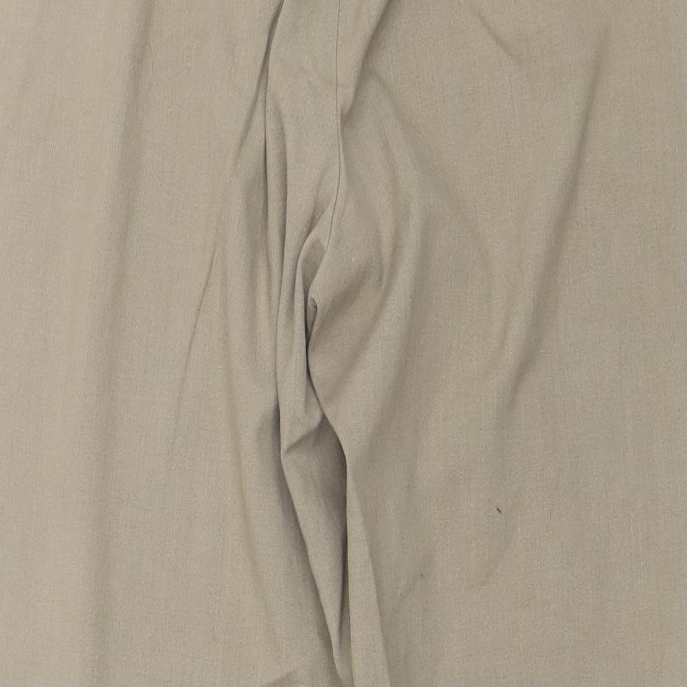 JM Collection Womens Beige Polyester Trousers Size 12 L28 in Regular
