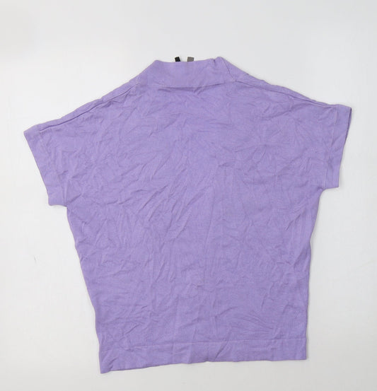 Intuition Womens Purple V-Neck Viscose Cardigan Jumper Size M