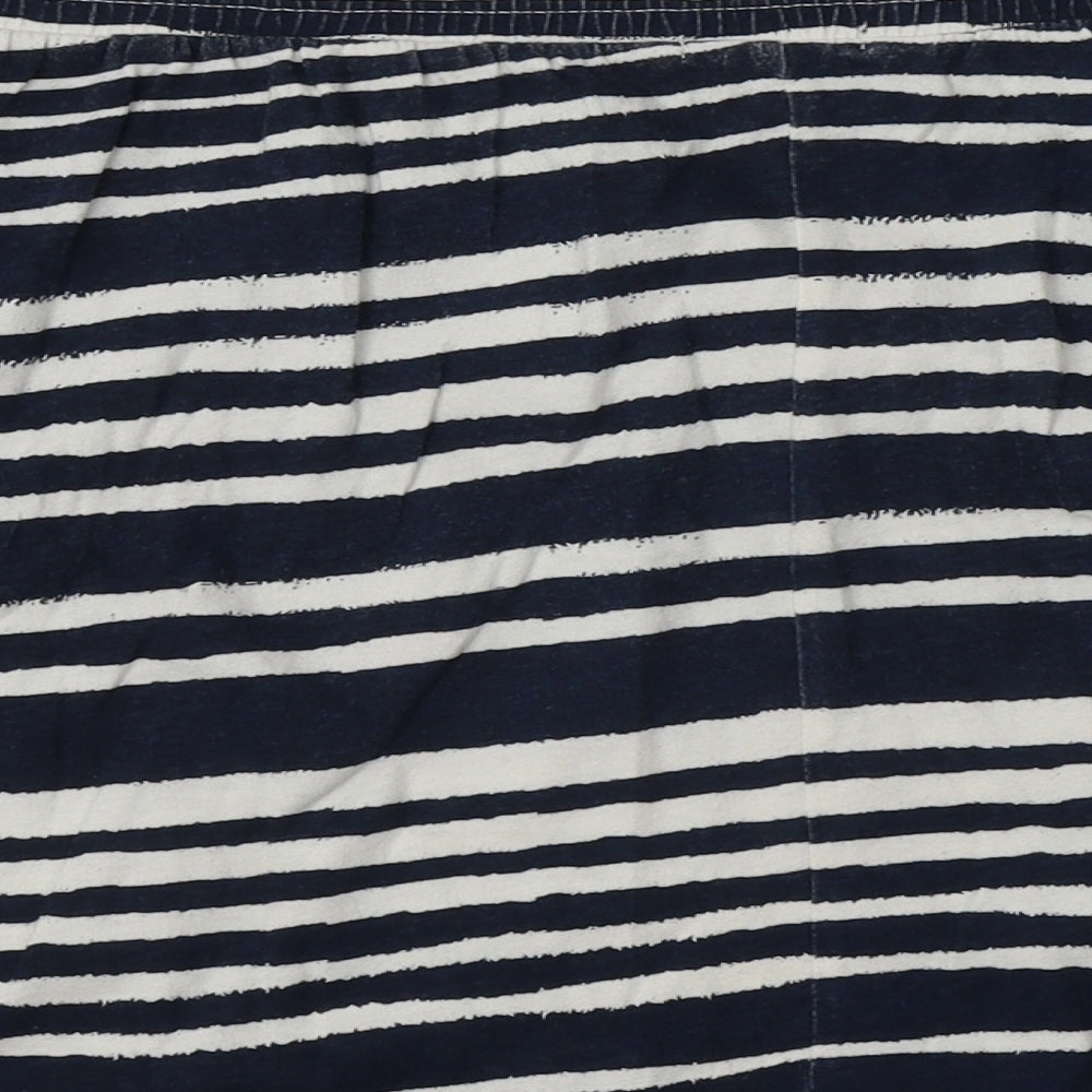 H&M Womens Blue Striped Cotton Flare Skirt Size M