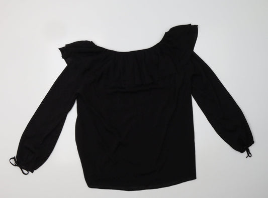 Womens UK Size 12 Wallis Black Basic Blouse