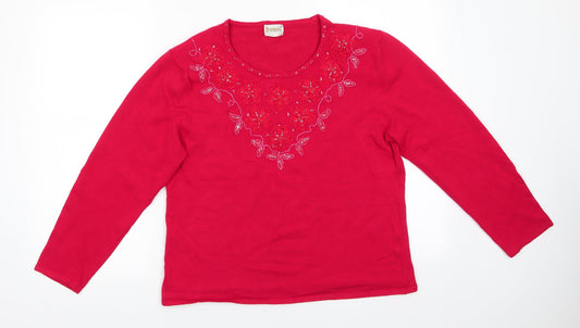 Womens UK Size L Roman Red Pullover Jumper