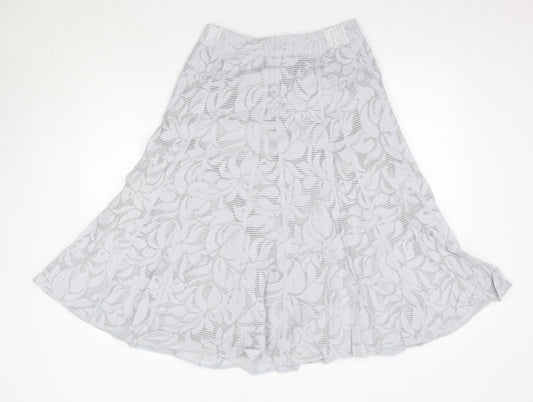 M&S Womens Grey  Viscose A-Line Skirt Size 10