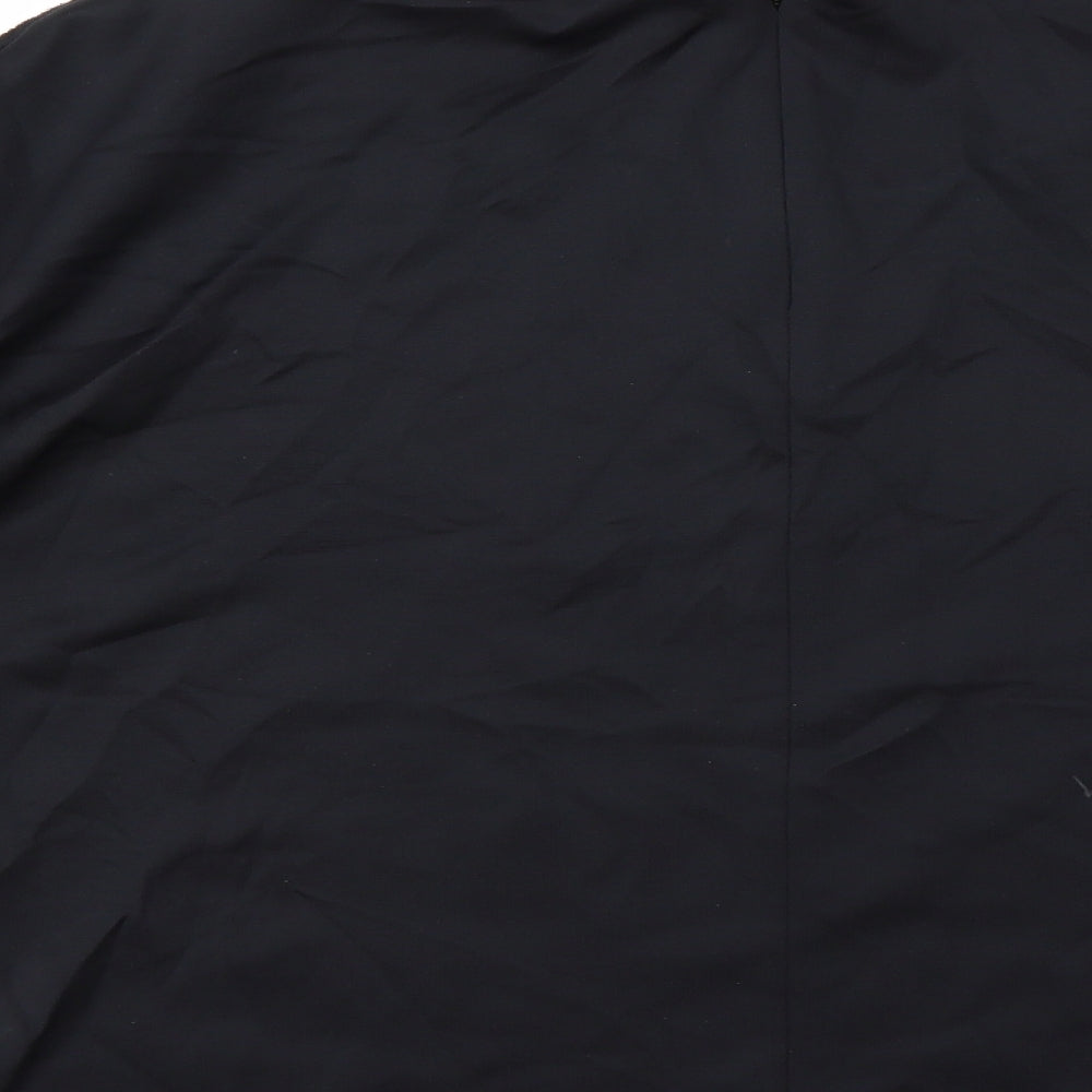 Brand and care label for Hauber women’s black round neck viscose jumper, size UK 12
