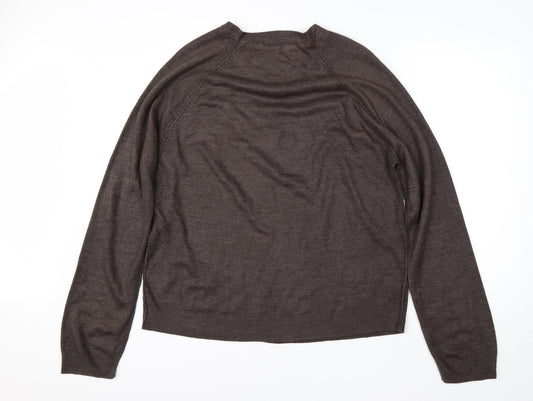 Urban Spirit Mens Brown Round Neck Acrylic Pullover Jumper Size XL