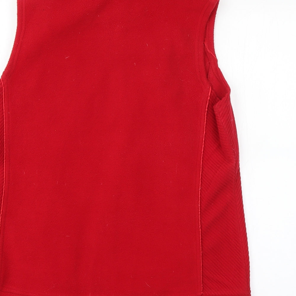 BM Mens Red Collared Polyester Vest Jumper Size S