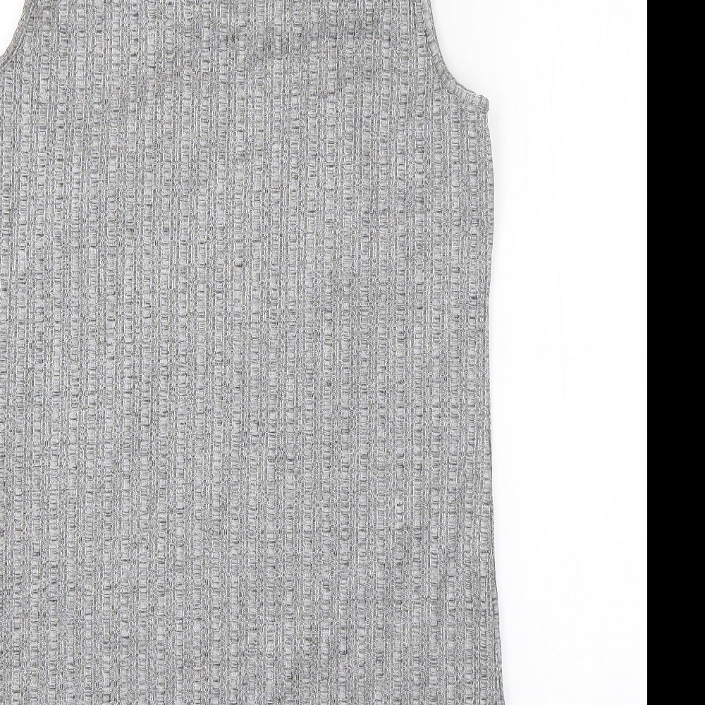 Nutmeg Womens Grey Polyester T-Shirt Dress Size 10 Collared