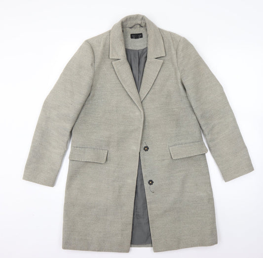 Womens UK Size 6 Topshop Grey Overcoat