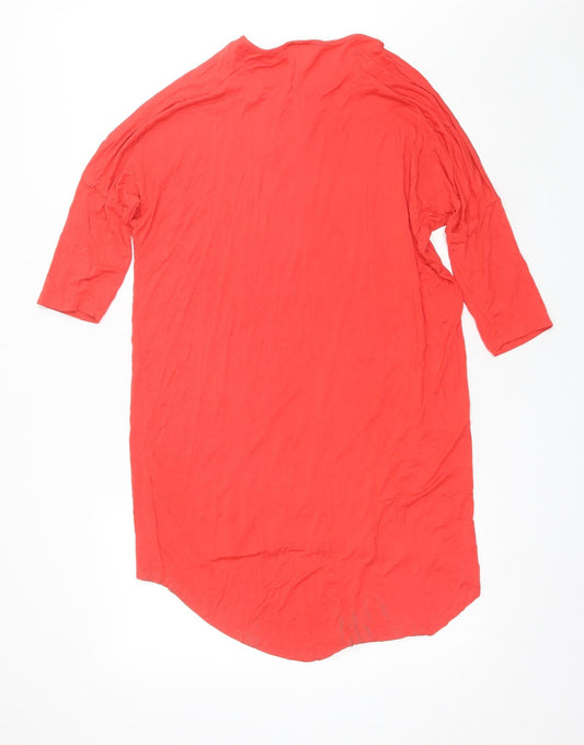 Vera Moda Womens Red Viscose Shift Size M Round Neck