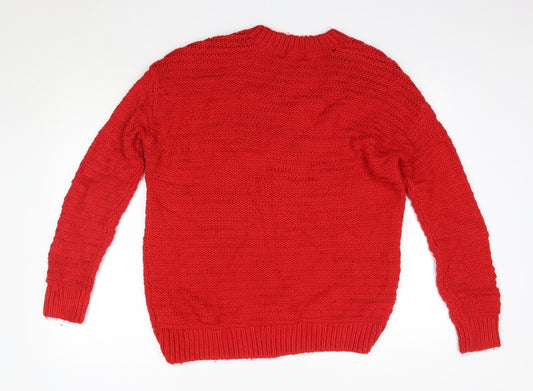 Womens UK Size S H&M Red Pullover Jumper