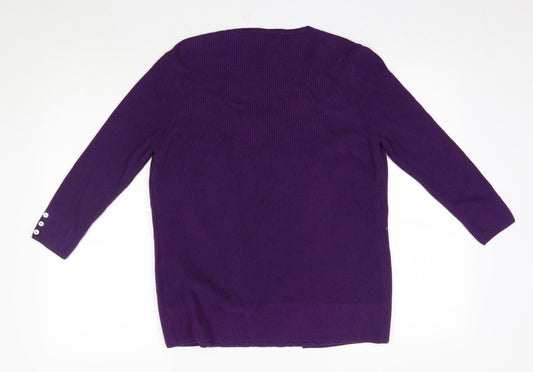 Womens UK Size 14 M&S Purple Cardigan Jumper