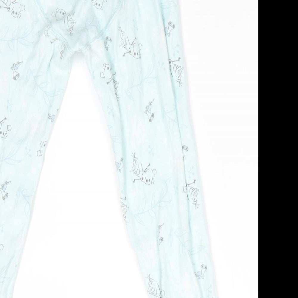 Frozen at George Girls Green Floral Pyjama Pants Size 3-4 Years - Mint green Olaf with leaf print