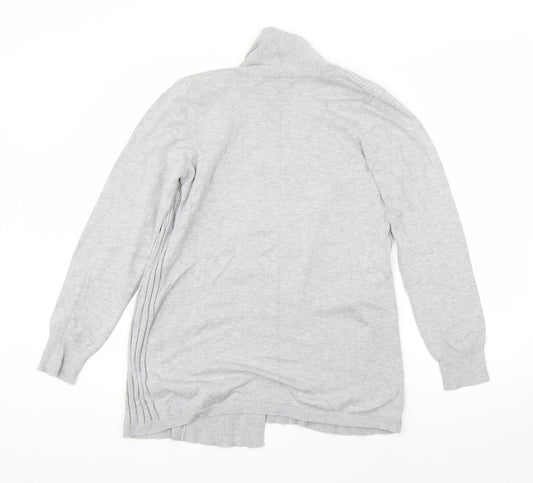 BHS Womens Grey Collared Viscose Cardigan Jumper Size 12