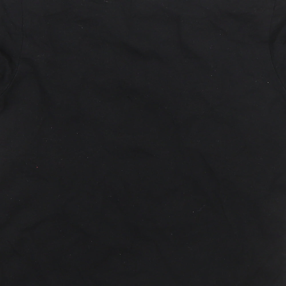 Urban Dept Boys Black Cotton Basic T-Shirt Size 6 Years Round Neck - leopard