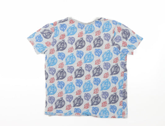 George Boys Grey Cotton Basic T-Shirt Size 11-12 Years Round Neck - marvel avengers