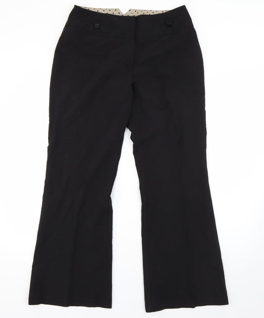 Womens UK Size 10 Dorothy Perkins Regular Fit Dress Pants Black Trousers