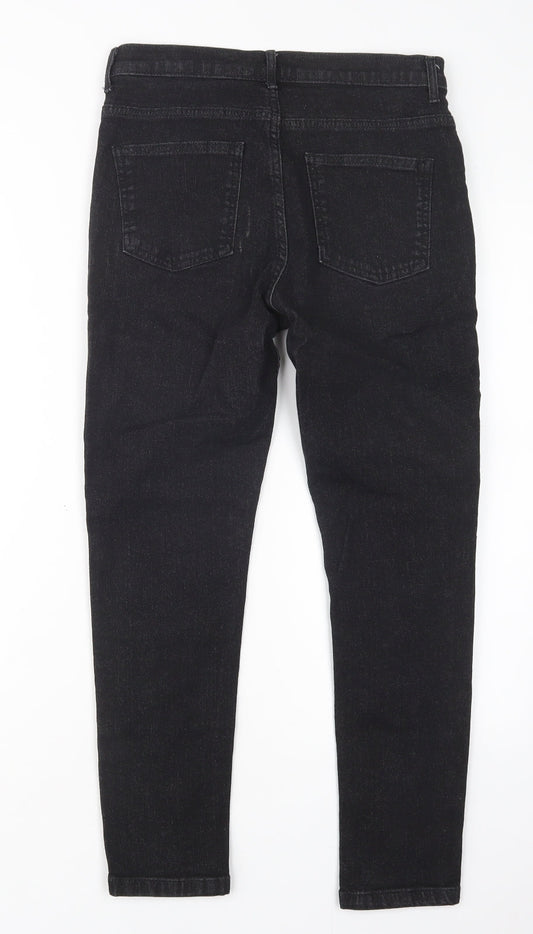 M&S Womens Black Cotton Skinny Jeans Size 10 L25 in Regular