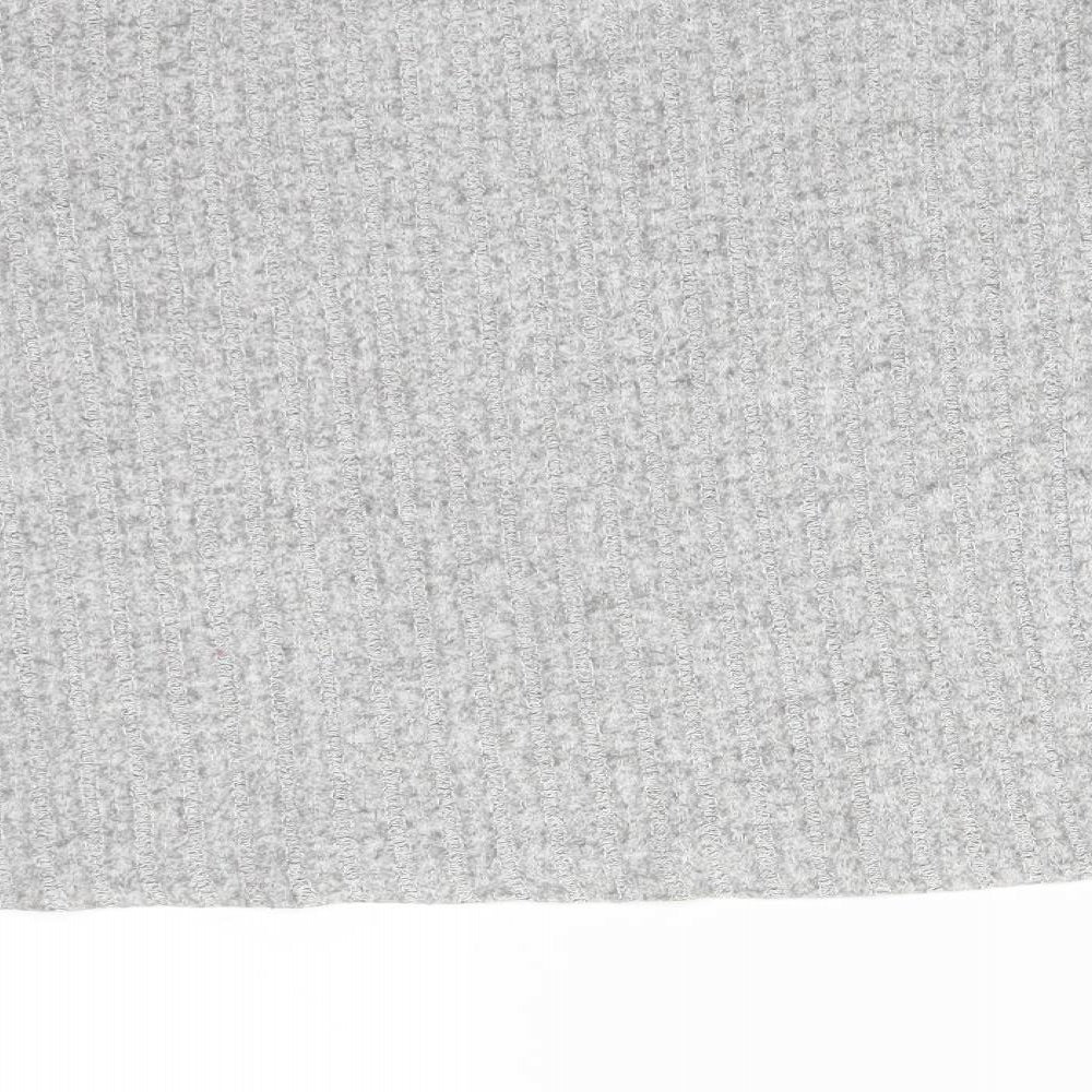 Womens UK Size L Pull&Bear Grey Basic T-Shirt