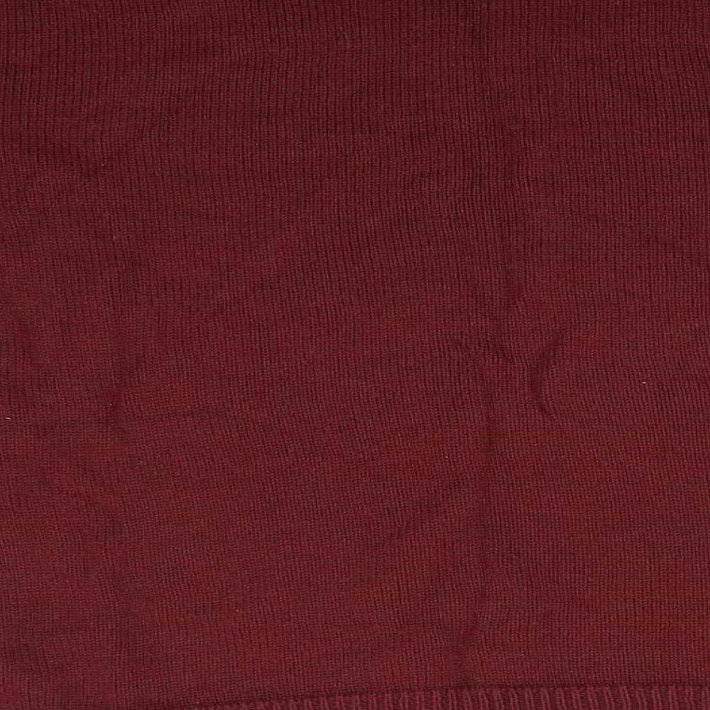 H&M Mens Red Round Neck Acrylic Pullover Jumper Size L