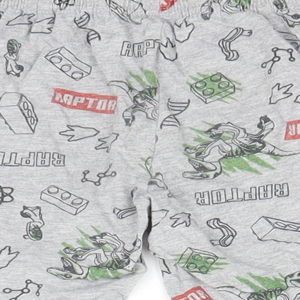 LEGO Boys Grey Geometric Cotton Sweat Shorts Size 4-5 Years Regular - Raptor, Lego