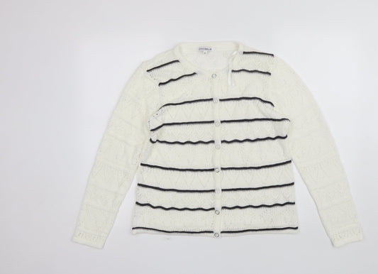 Womens UK Size L Annabelle White Cardigan Jumper