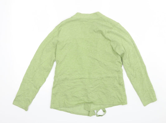 B&W Womens Green V-Neck Acrylic Cardigan Jumper Size L