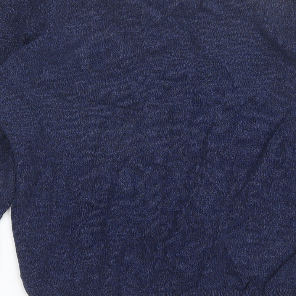 Cedar Wood State Mens Blue V-Neck Cotton Pullover Jumper Size M