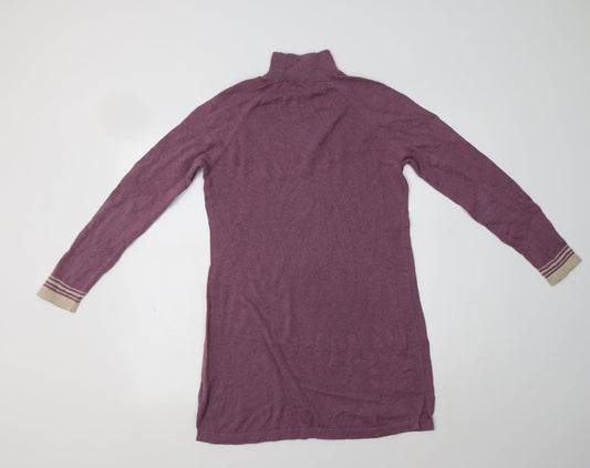 Patra Womens Pink Cotton Jumper Dress Size S Mock Neck