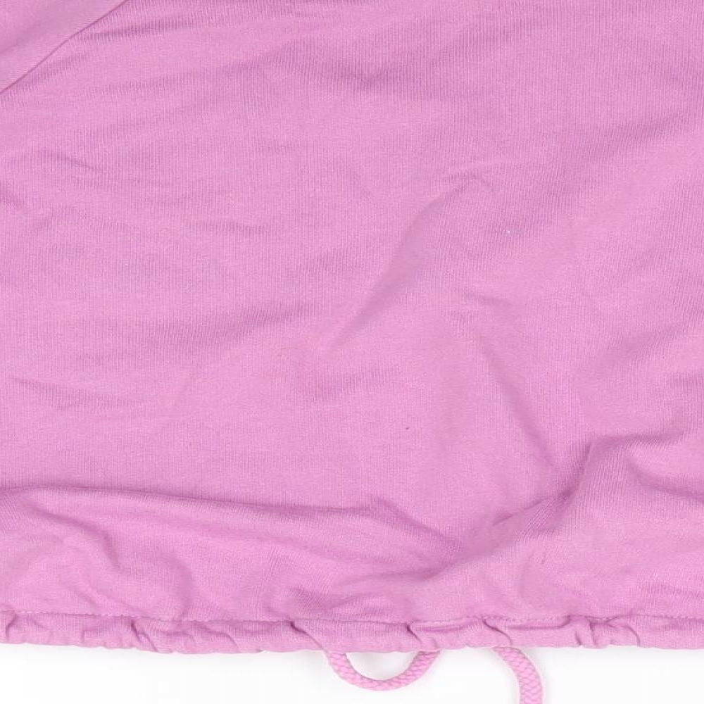 NEXT Girls Pink Cotton Pullover Sweatshirt Size 12 Years - Love Sparkle Drawstring waist