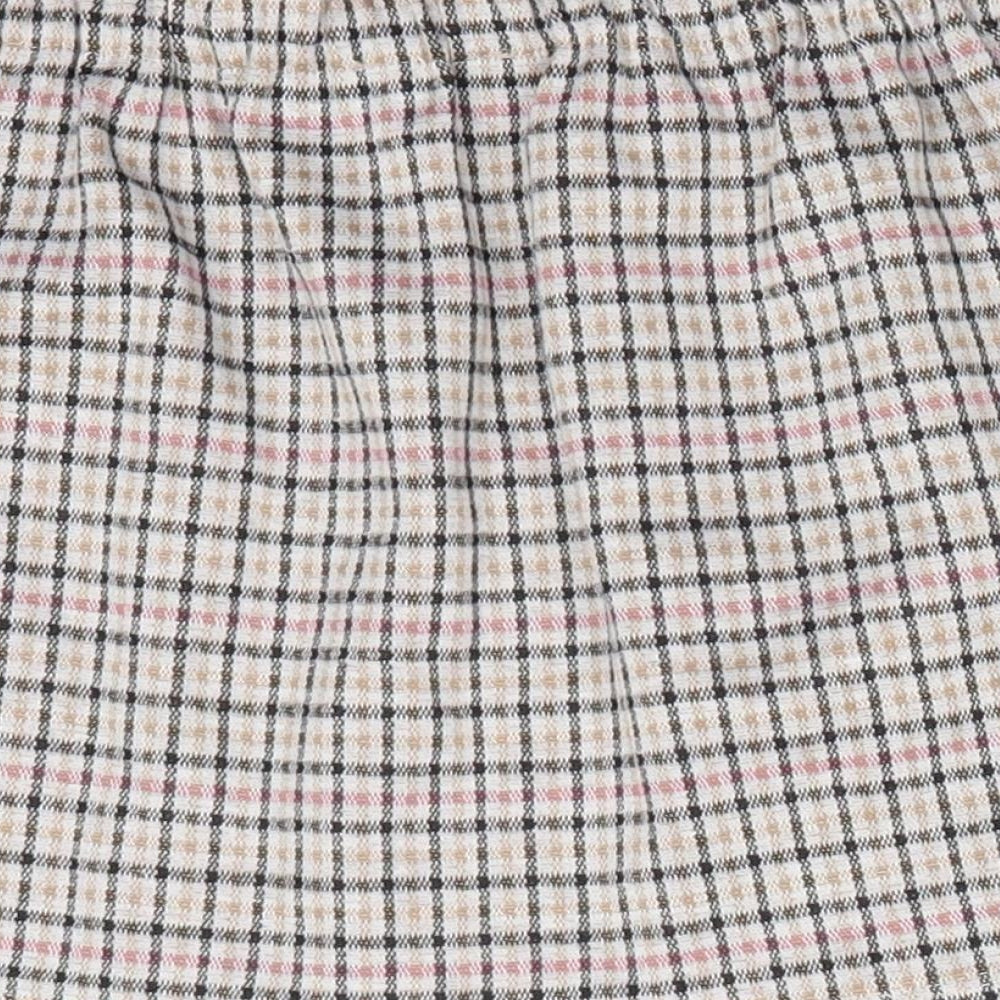 Primark Girls Ivory Check Polyester A-Line Skirt Size 3 Years Regular - Beige Black Pink check