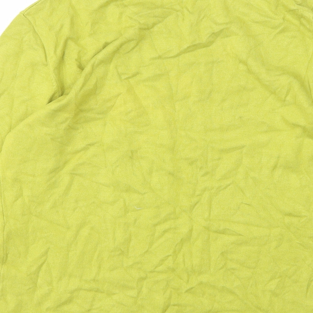 Just Elegance Womens Green Round Neck Viscose Pullover Jumper Size M