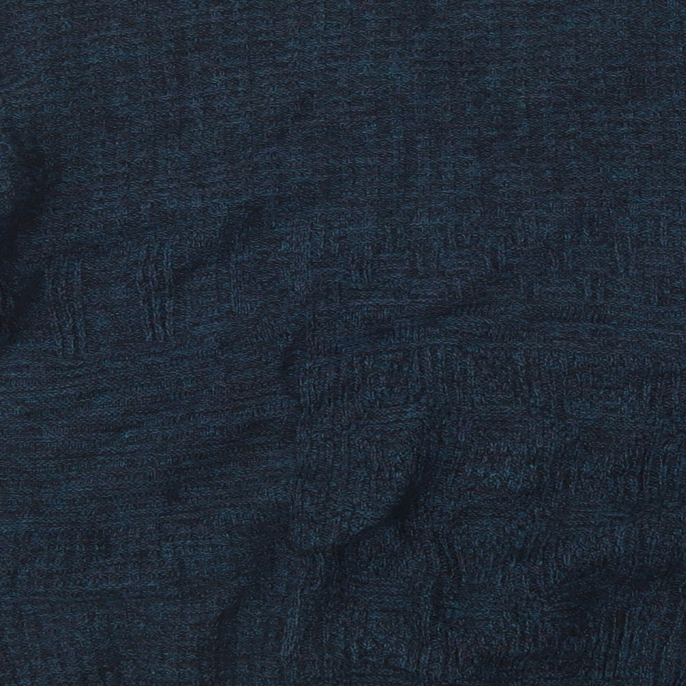 BHS Mens Green V-Neck Acrylic Pullover Jumper Size M