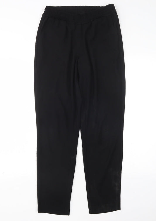 Additional front view of Nutmeg women’s black polyester trousers, size UK 10, 29-inch leg regular