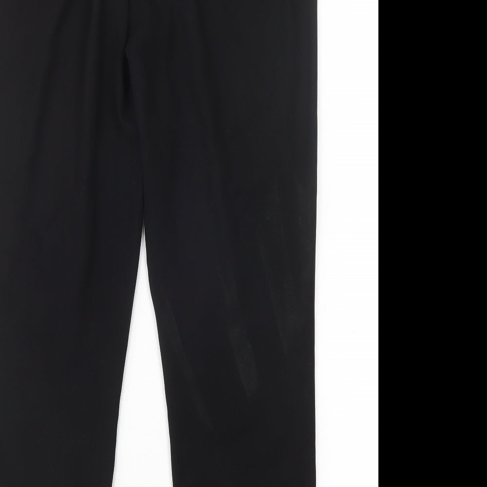 Nutmeg Womens Black Polyester Trousers Size 10 L29 in Regular