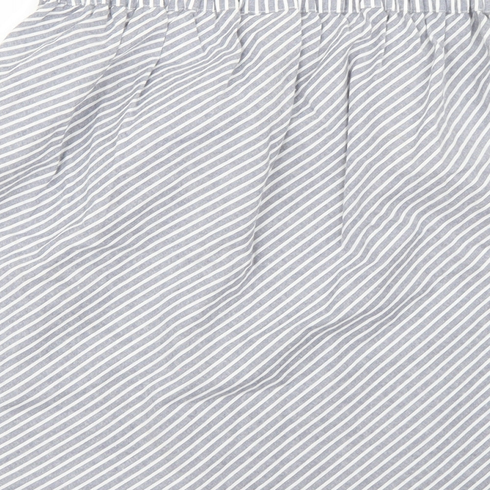 Villa Clothin Womens Grey Striped Cotton A-Line Skirt Size 36 in