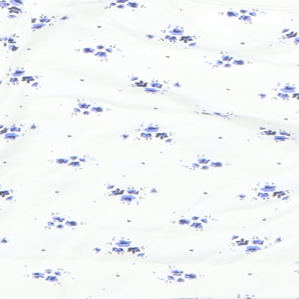 M&Co Girls White Floral Cotton Pullover Jumper Size 0-3 Months