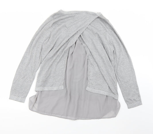 Wallis Womens Grey Round Neck Viscose Pullover Jumper Size 14