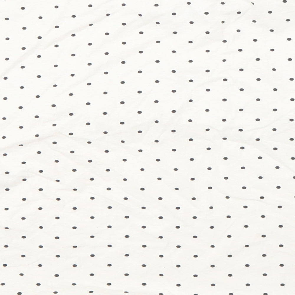 River Island Girls White Polka Dot Cotton Basic T-Shirt Size 11-12 Years Round Neck