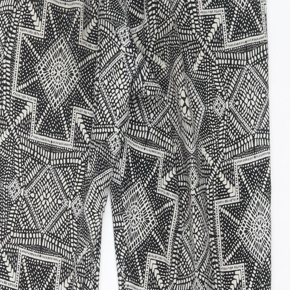 F&F Womens Multicoloured Geometric Polyester Trousers Size 6 L28 in Regular