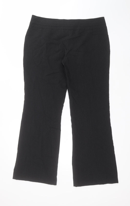 Womens UK Size 14 New Look Regular Fit Dress Pants Black Trousers