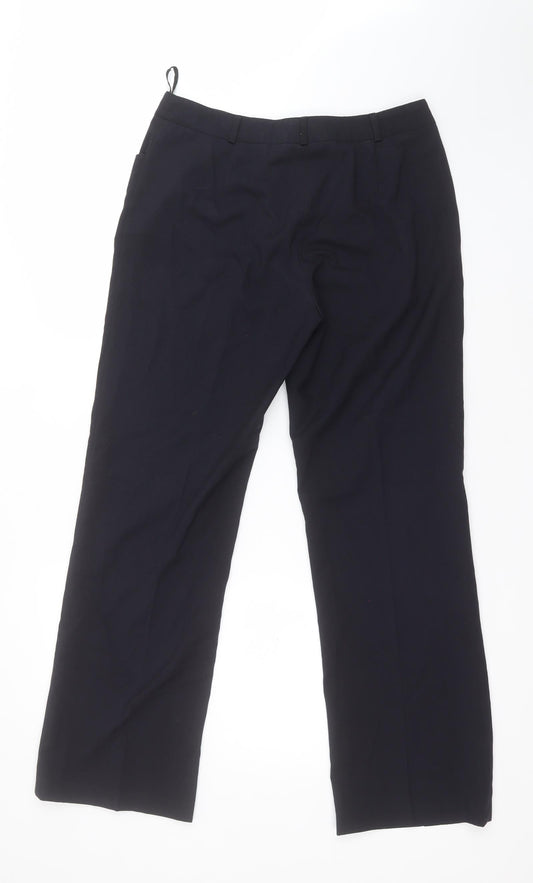 Womens UK Size 12 Casual Club Regular Fit Carrot Black Trousers