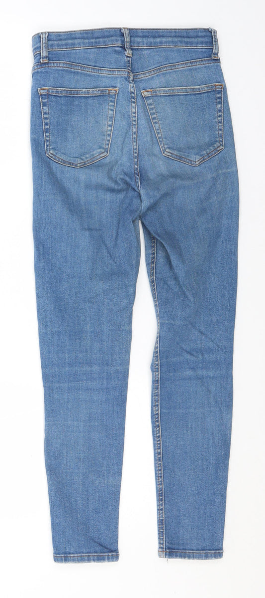 Topshop Womens Blue Cotton Straight Jeans Size 26 in L24 in Regular