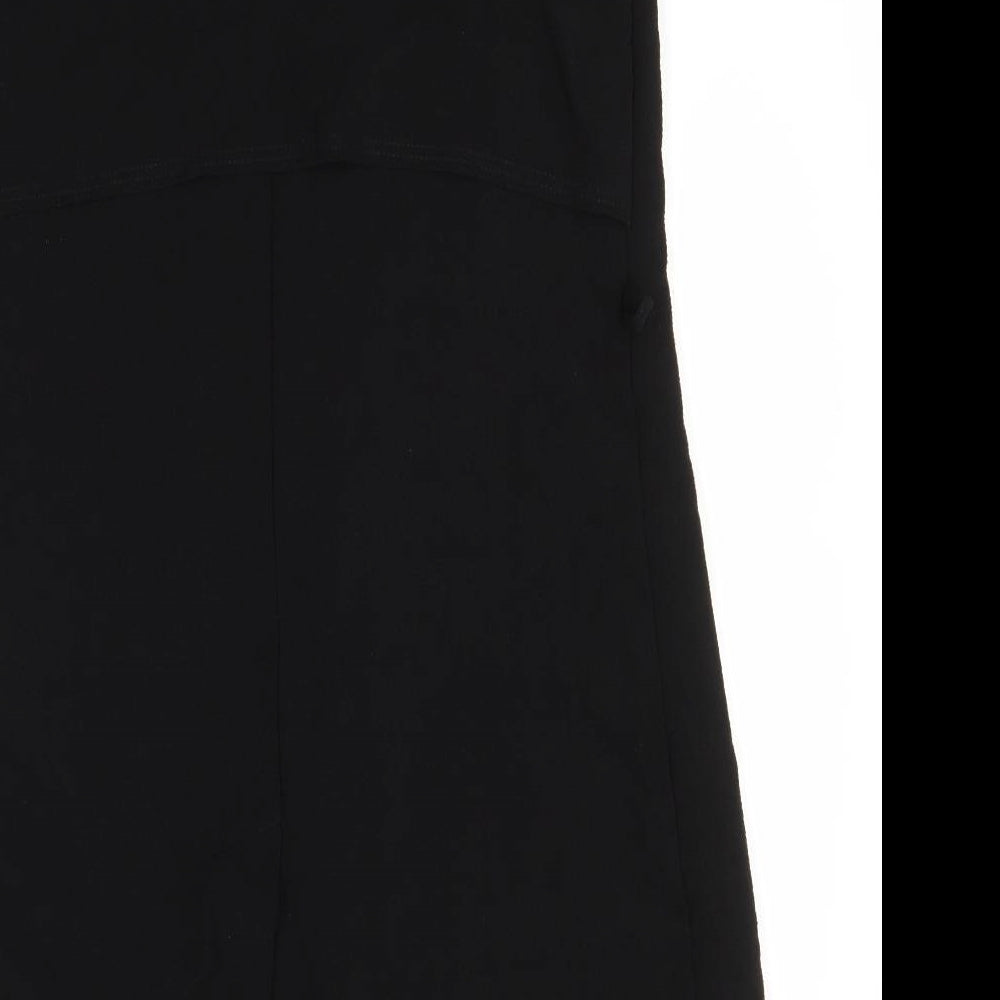 Brand and care label for Ayanapa women’s black overcoat coatigan, size UK 8
