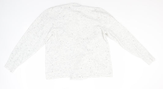 F&F Womens Grey Round Neck Polyester Cardigan Jumper Size L