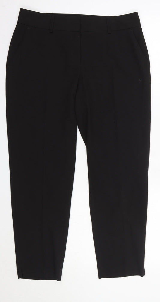 Womens UK Size 10 Dorothy Perkins Regular Fit Dress Pants Black Trousers