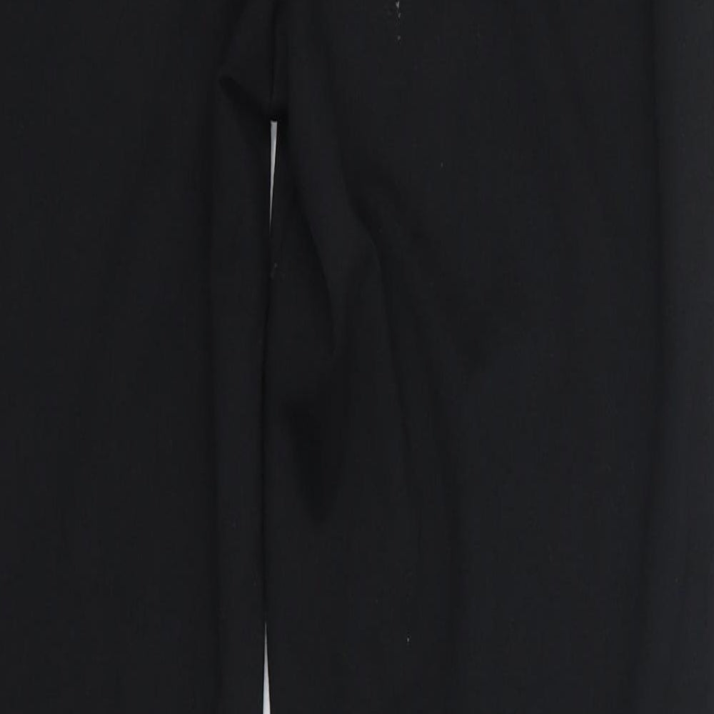 Brand and care label for Matalan women’s black polyester dress pants trousers, size UK 8, 20-inch leg regular